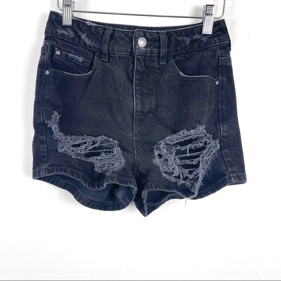 Guess Pants - GUESS Black Distressed High Waist Jean Shorts Size 25
